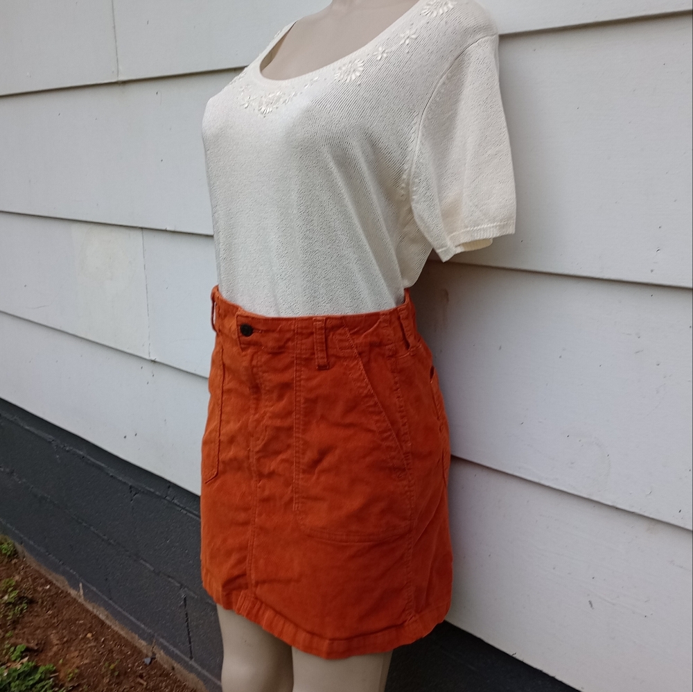 Earth Tone Corduroy Mini Skirt